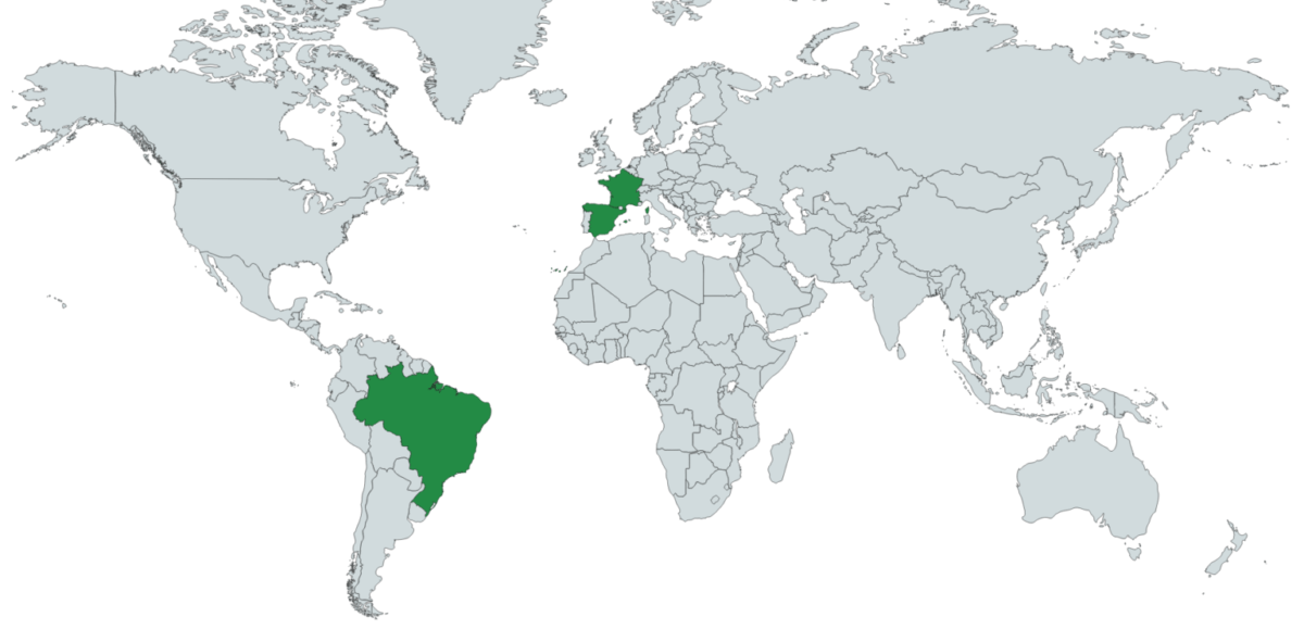 Carte des Origines du Kaki. Il peut venir de France, d'Espagne ou encore du Brésil.