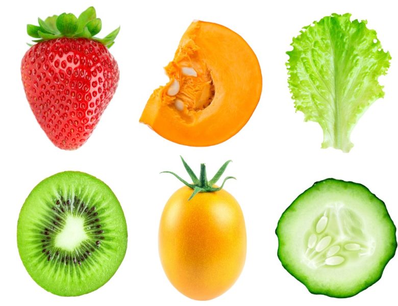 Examples of Fruits and Vegetables we Import and Export (Strawberry, Squash, Lettuce, Kiwi, Tomato, Cucumber)